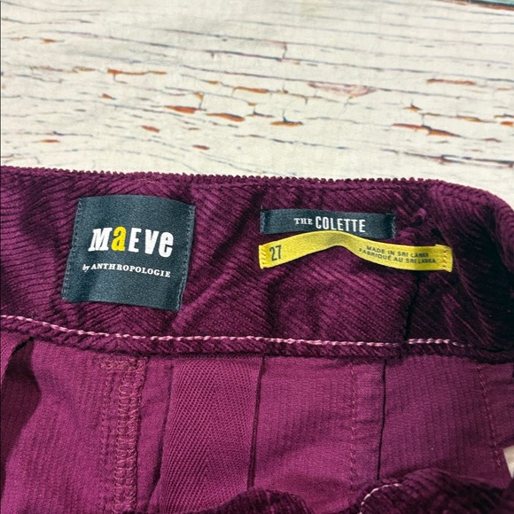 Anthropologie Maeve The Colette Cropped Wide-Leg Corduroy Pants Violet - Picture 3 of 10